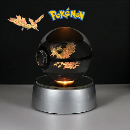 Pokemon 3D Crystal Ball Figure Toys Pokeball Gengar Gyarados Mimikyu
