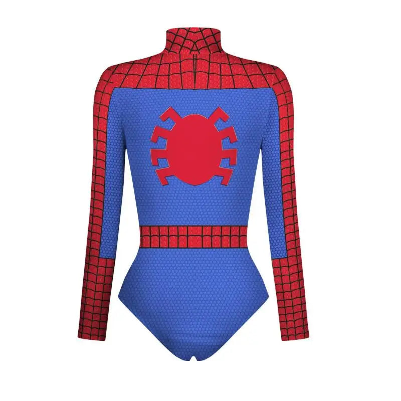 Women Spiderman Swimsuit Superhero Captain Marvel Bodysuit Anime Black