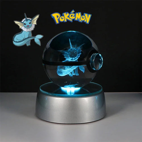 Pokemon 3D Crystal Ball Figure Toys Pokeball Gengar Gyarados Mimikyu