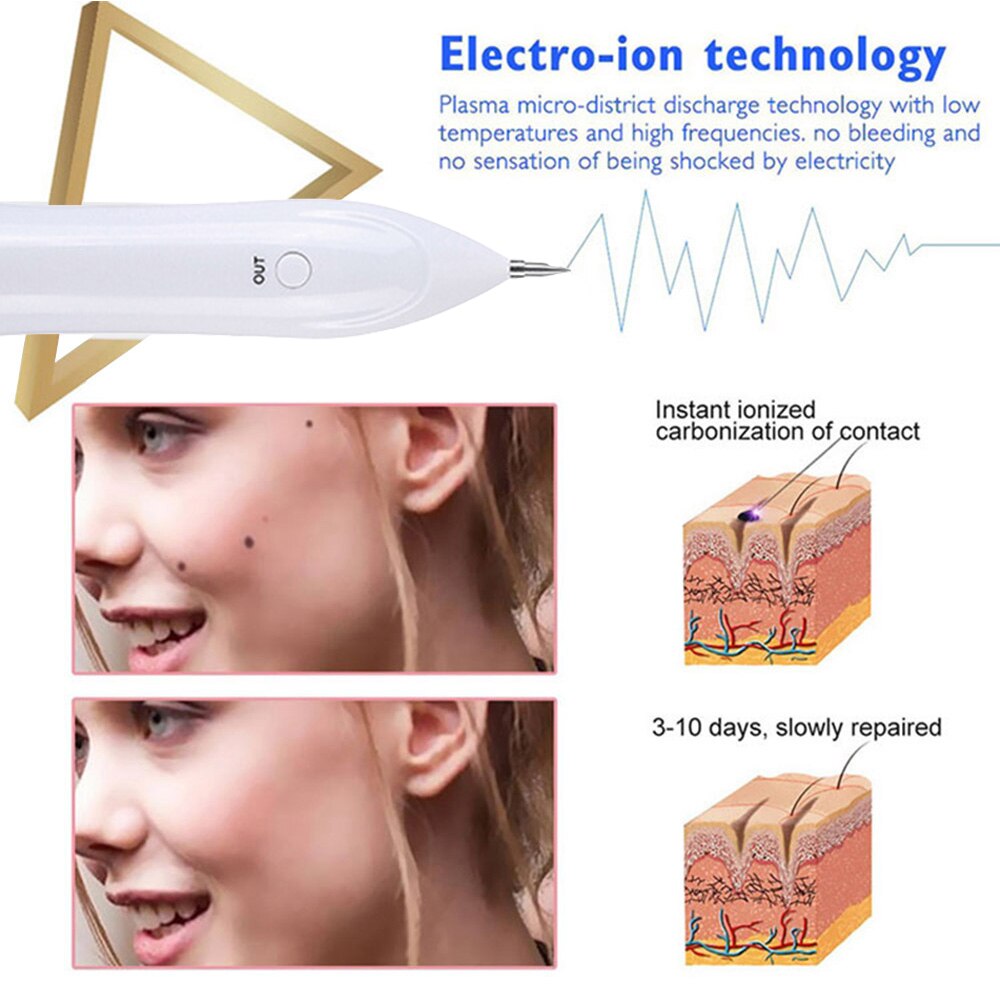 Electric Plasma Jet Pen Freckle Remover Machine  Mole Removal Dark