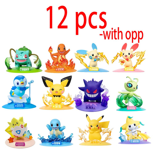 12 style Pok é mon Action Dolls Pikachu Blind Box Anime Models Desktop