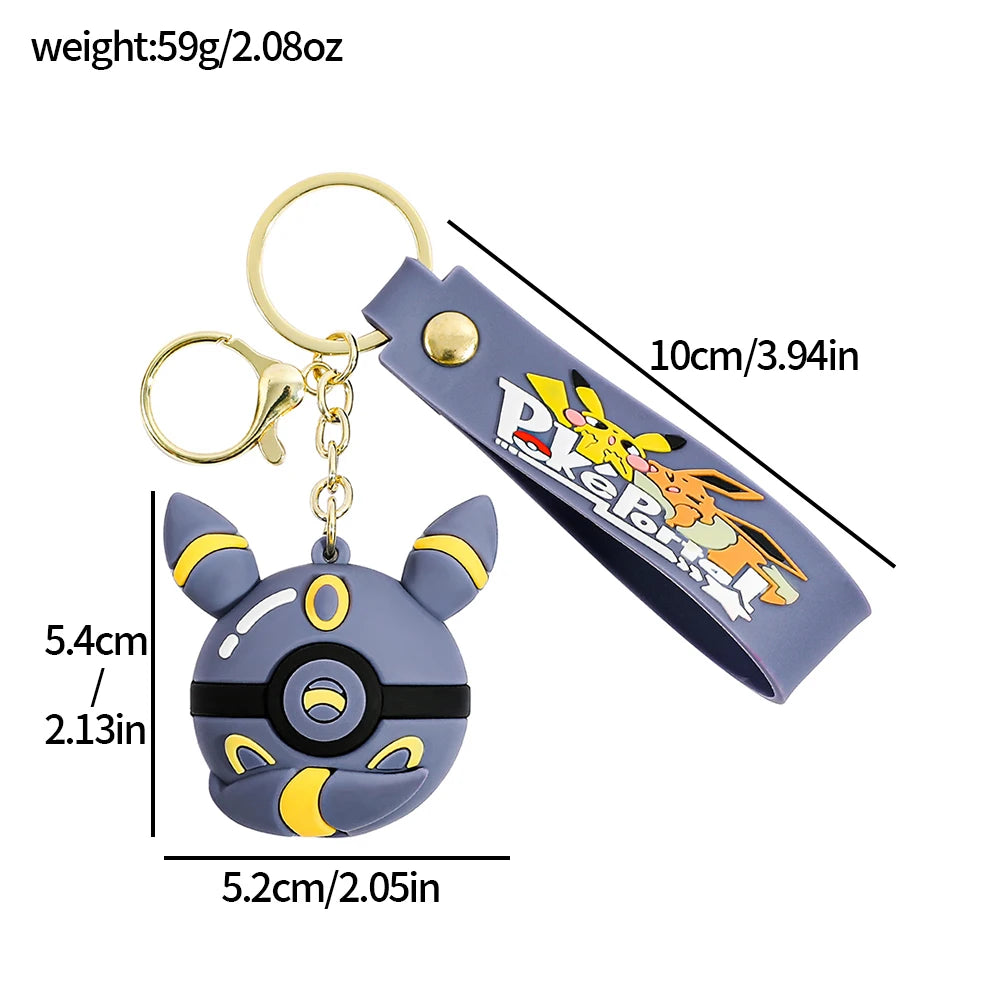 Poké Ball Keychain Set, PVC Pokémon Ball Keychain, Official Style