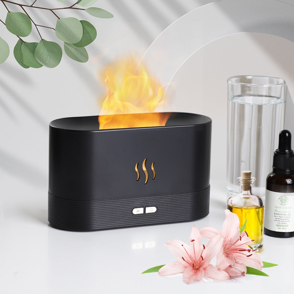 Flame Essential Oil Diffuser Air Humidifier Aromatherapy Fragrance and