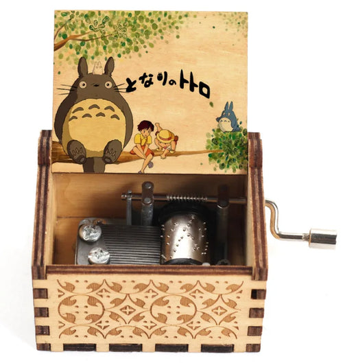 Wooden painted music box, Totoro music gift, ornament, light luxury