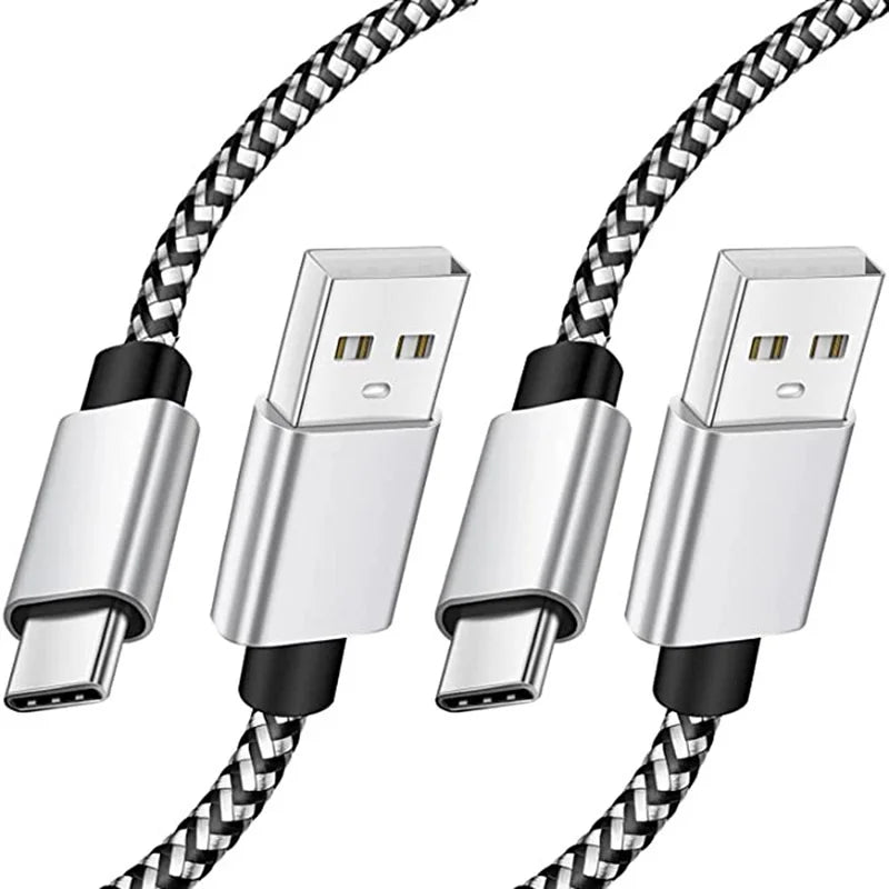 2.4A  USB Type C Cable Fast Charging Battery Charger Wire Woven Nylon