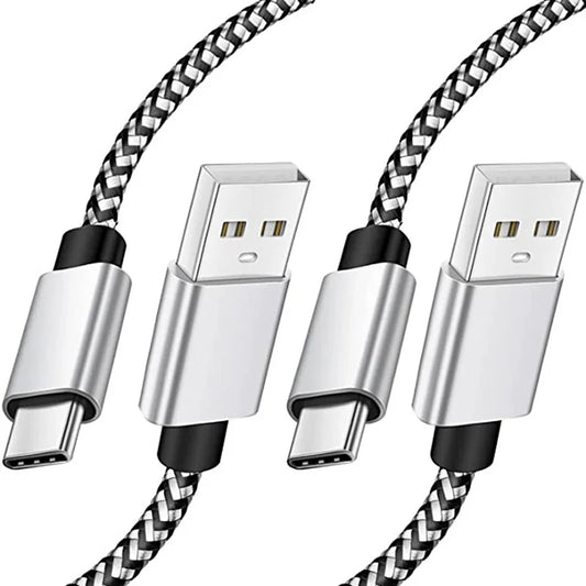 2.4A  USB Type C Cable Fast Charging Battery Charger Wire Woven Nylon