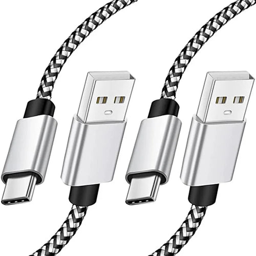 2.4A  USB Type C Cable Fast Charging Battery Charger Wire Woven Nylon