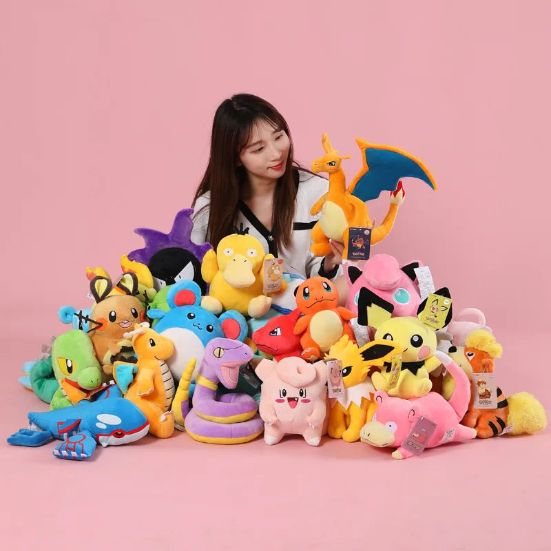 POKEMON Original Plush Toy Gengar Pikachu Kawaii Charizard Genuine