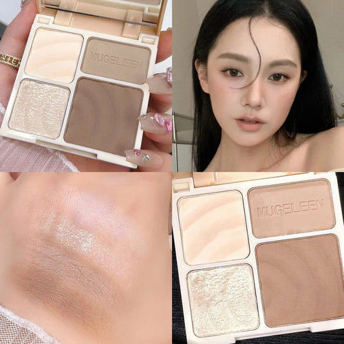 4 Colors Highlighter Contour 3D Facial Bronzer Cosmetic Brightening