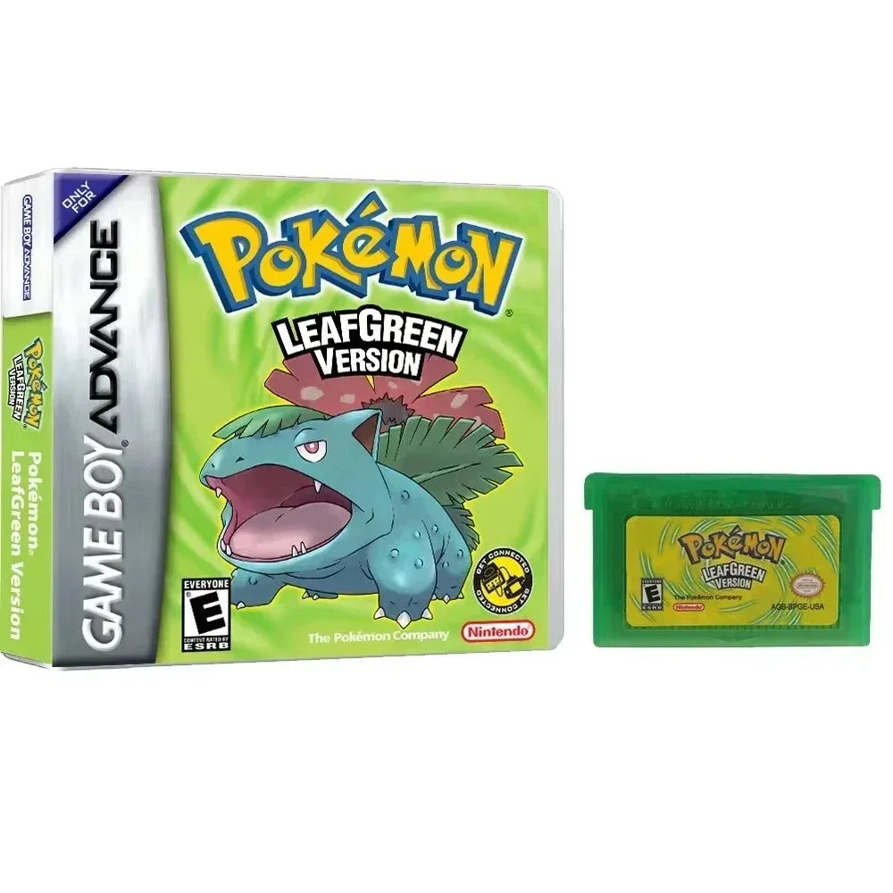Multiple versions of the American Pok é mon series GBA game box with