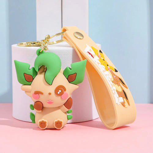 Eevee Keychain Evolution Set, Flareon Jolteon Vaporeon Plush Keychain,