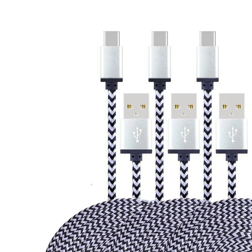 2.4A  USB Type C Cable Fast Charging Battery Charger Wire Woven Nylon