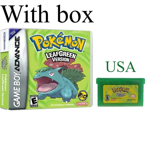 Multiple versions of the American Pok é mon series GBA game box with