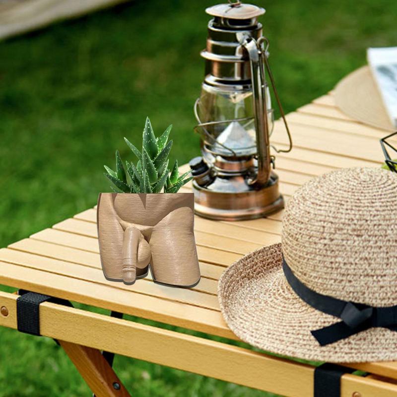 Resin Plant Pot Decor Sexy Men Naked Butt Flower Growing Pot Desktop