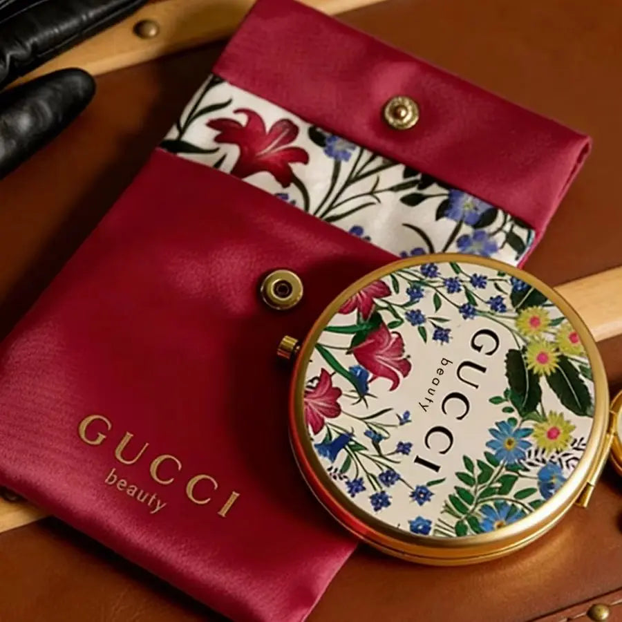 Gucci Gucci’s bag Classic Floral Pattern Portable Compact Hand Mirror