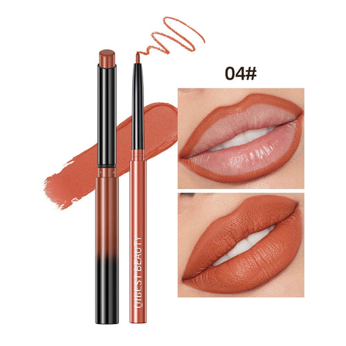 QIBEST Lipstick Pencil Waterproof Sexy Red Nude Purple Matte Tint