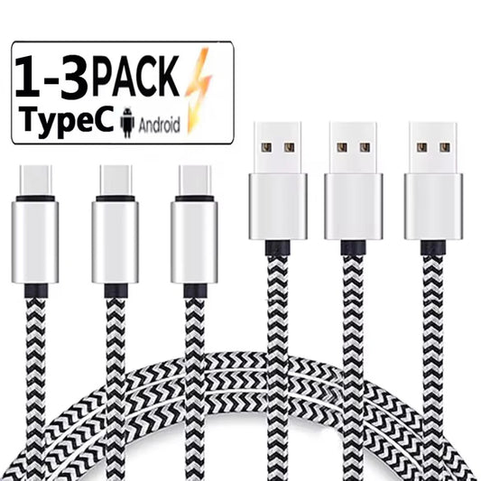 USB Type C Cable 2.4A Fast Charging Battery Charger Wire Woven Nylon
