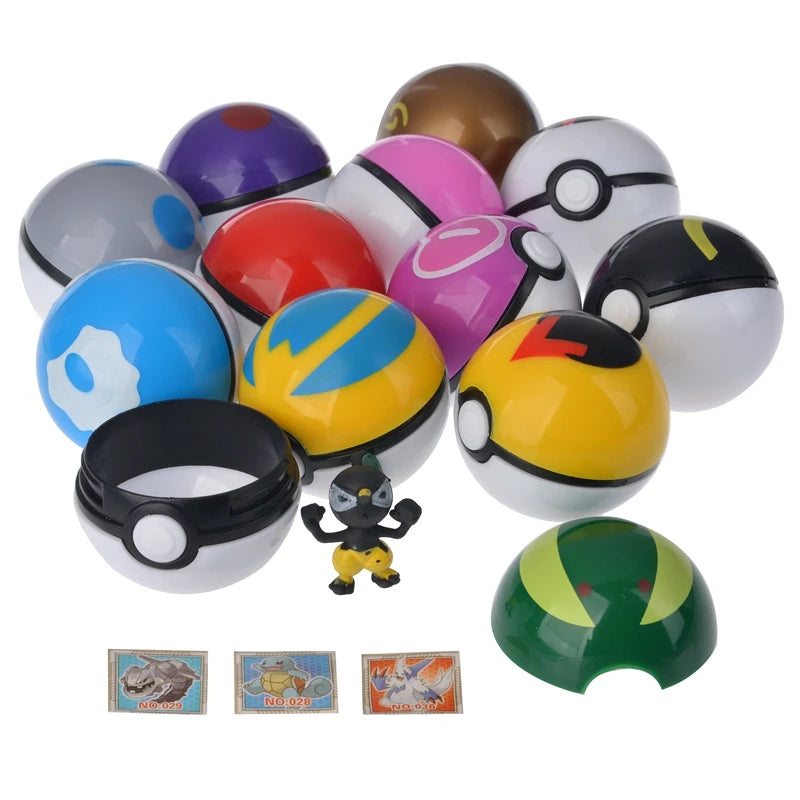 12 Pcs/Set Pokemon Pikachu Pokeball Action Figure Pokemon Game Poke