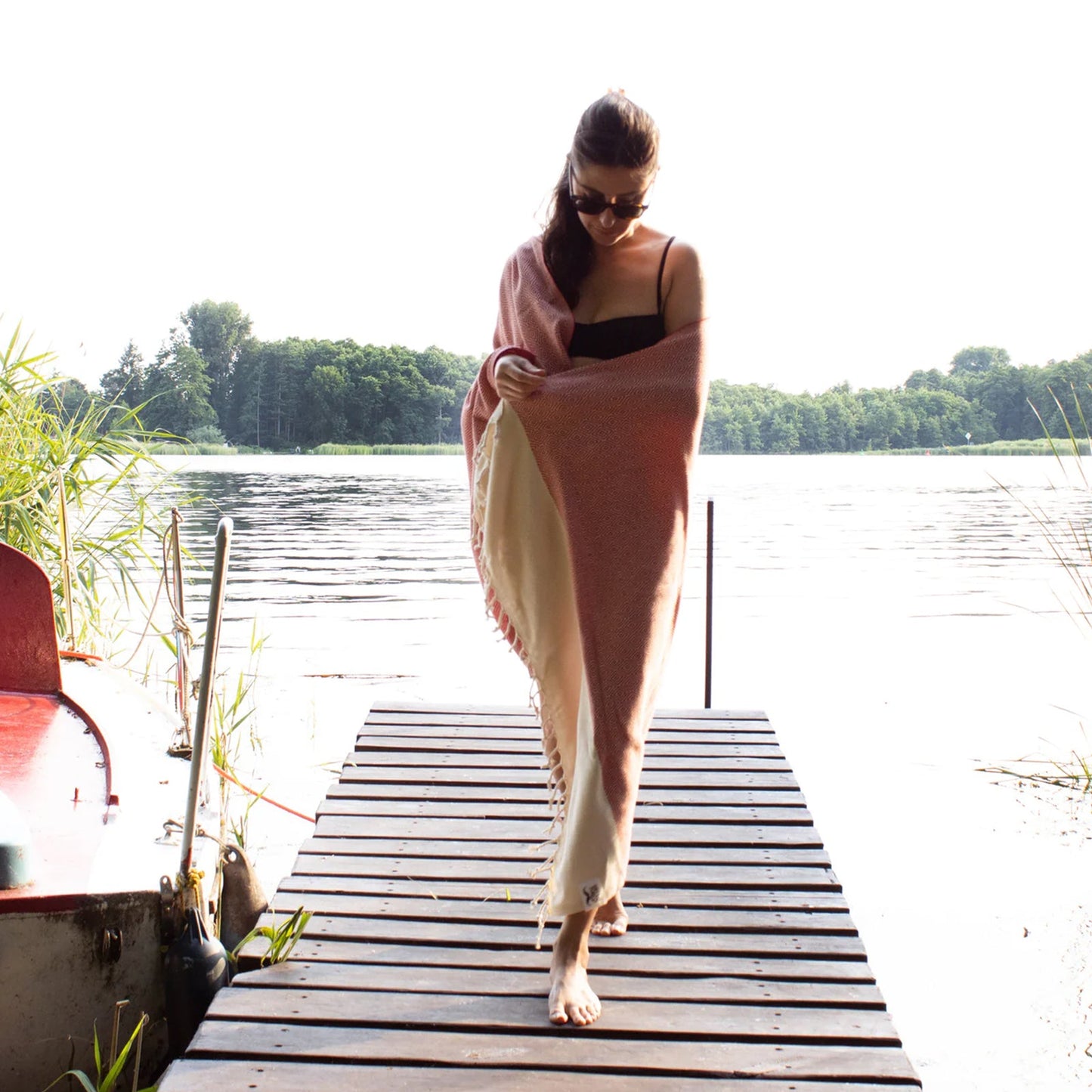 OTTO BEIGE Handgewebtes Hamamtuch