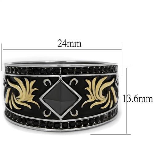 TK2232 - Two-Tone IP Gold (Ion Plating) Stainless Steel Ring with