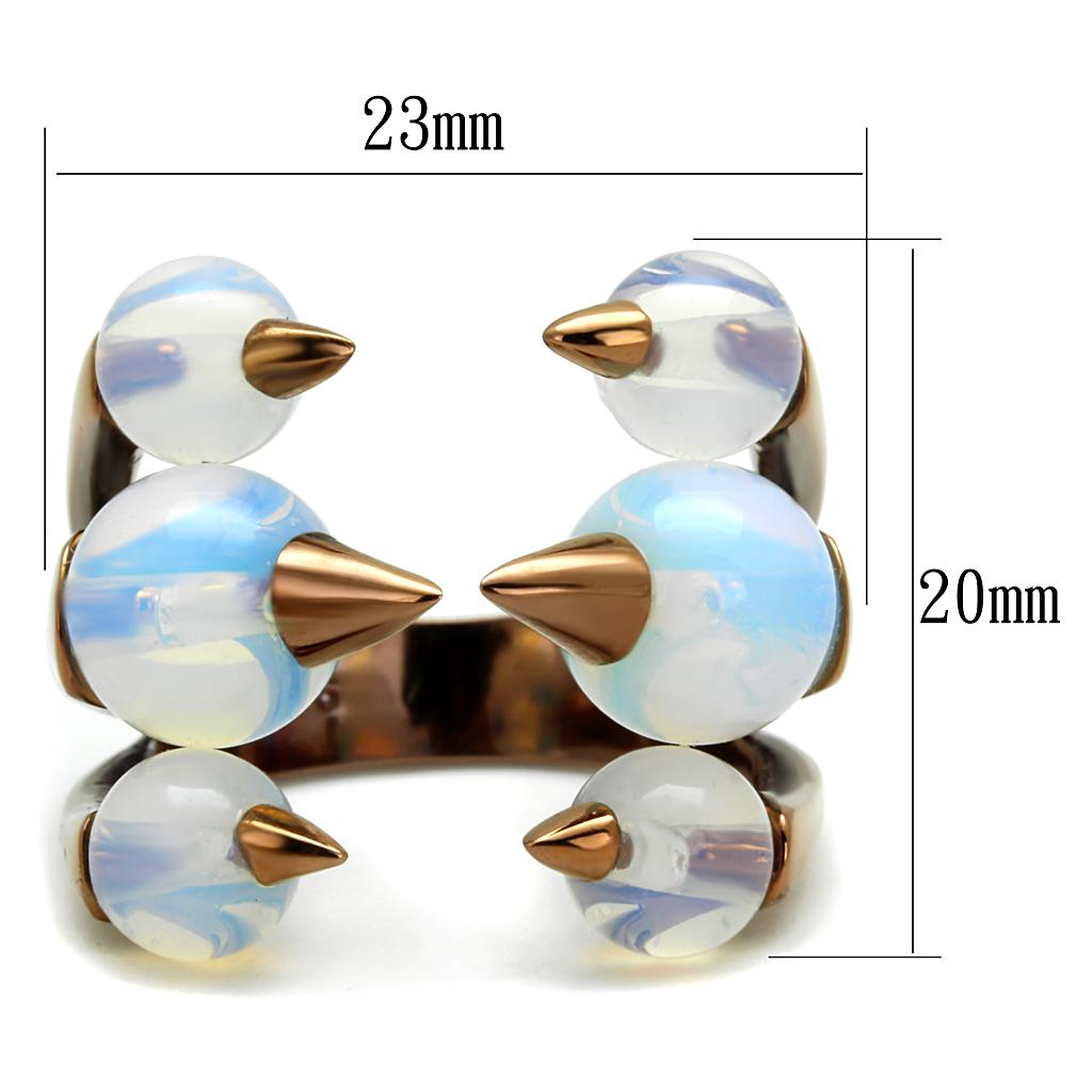 TK2992 - IP Coffee light Stainless Steel Ring with Synthetic Synthetic