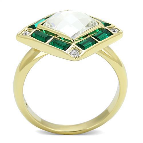 TK3036 - IP Gold(Ion Plating) Stainless Steel Ring with Synthetic
