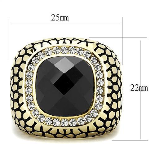 TK3221 - IP Gold(Ion Plating) Stainless Steel Ring with Synthetic