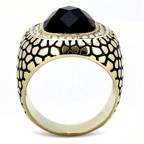 TK3221 - IP Gold(Ion Plating) Stainless Steel Ring with Synthetic