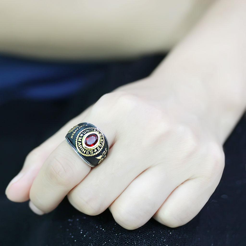 TK3723 - Two-Tone IP Gold (Ion Plating) Stainless Steel Ring with