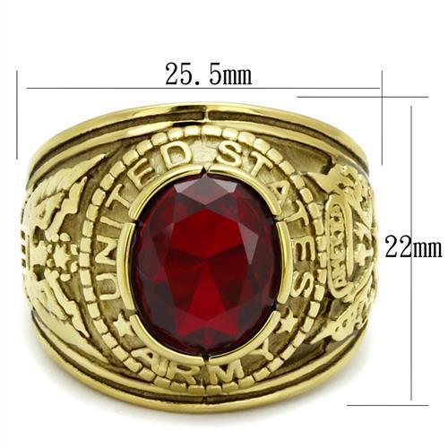 TK414706G - IP Gold(Ion Plating) Stainless Steel Ring with Synthetic