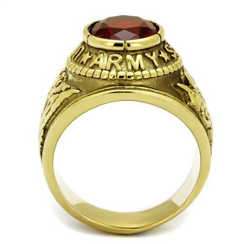 TK414706G - IP Gold(Ion Plating) Stainless Steel Ring with Synthetic