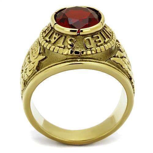 TK414706G - IP Gold(Ion Plating) Stainless Steel Ring with Synthetic