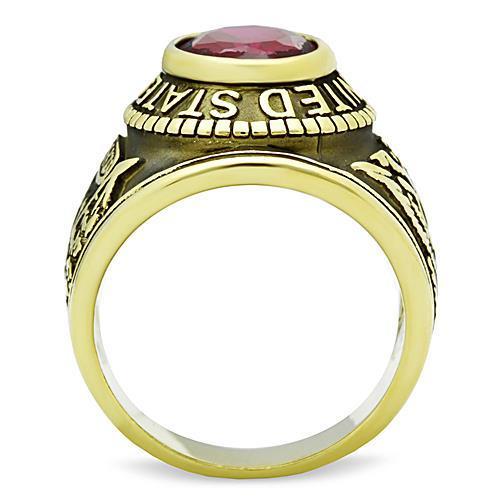 TK414706G - IP Gold(Ion Plating) Stainless Steel Ring with Synthetic