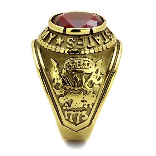 TK414706G - IP Gold(Ion Plating) Stainless Steel Ring with Synthetic