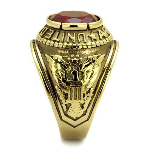 TK414706G - IP Gold(Ion Plating) Stainless Steel Ring with Synthetic