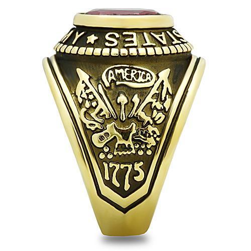 TK414706G - IP Gold(Ion Plating) Stainless Steel Ring with Synthetic