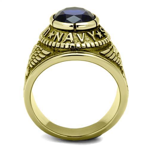 TK414707G - IP Gold(Ion Plating) Stainless Steel Ring with Synthetic