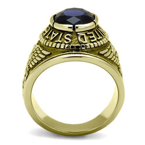 TK414707G - IP Gold(Ion Plating) Stainless Steel Ring with Synthetic