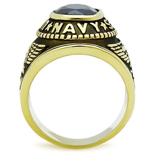 TK414707G - IP Gold(Ion Plating) Stainless Steel Ring with Synthetic