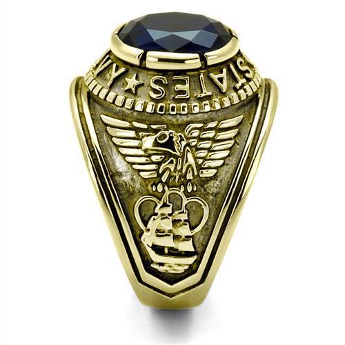 TK414707G - IP Gold(Ion Plating) Stainless Steel Ring with Synthetic