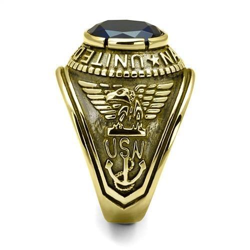 TK414707G - IP Gold(Ion Plating) Stainless Steel Ring with Synthetic