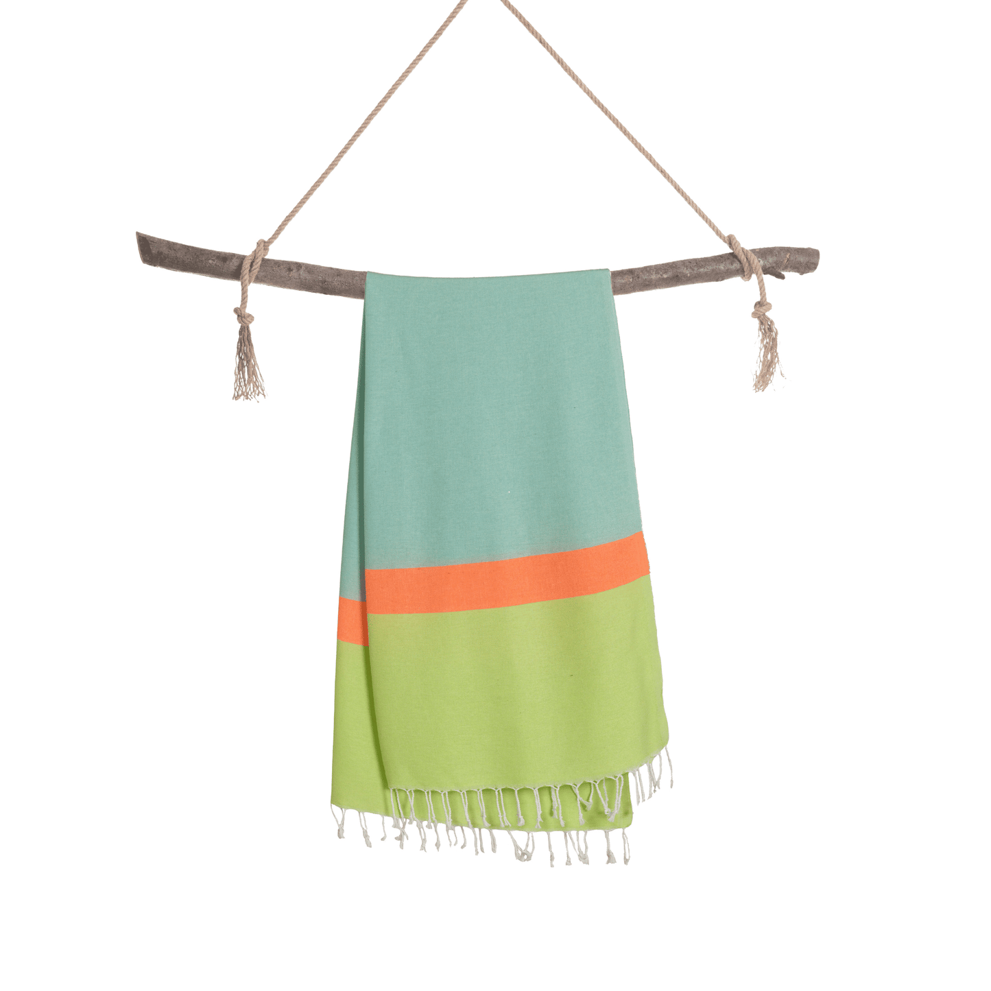 2-in-1 Hammam Towel Bag Neon Mint & Lime – Recycled Cotton