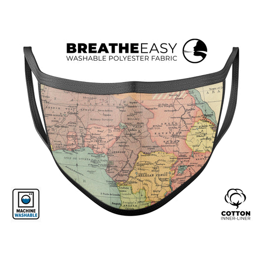 The Zoomed In Africa Map  - Made in USA Mouth Cover Unisex Anti-Dust
