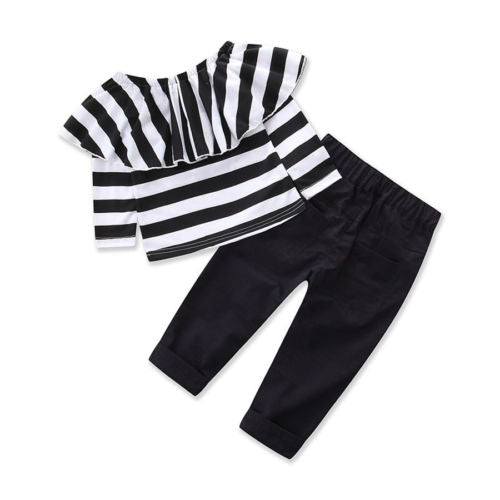 Toddler Kids Happy Baby Girls Clothes Off Shoulder