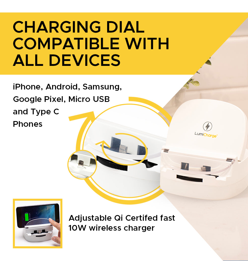 Lumicharge UD- iPhone 16, 15, 14, 13, 12, X and Android Charger -