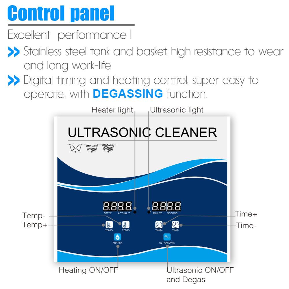 2L Digital Ultrasonic Cleaner Jewelry Ultra Sonic Bath Degas Parts