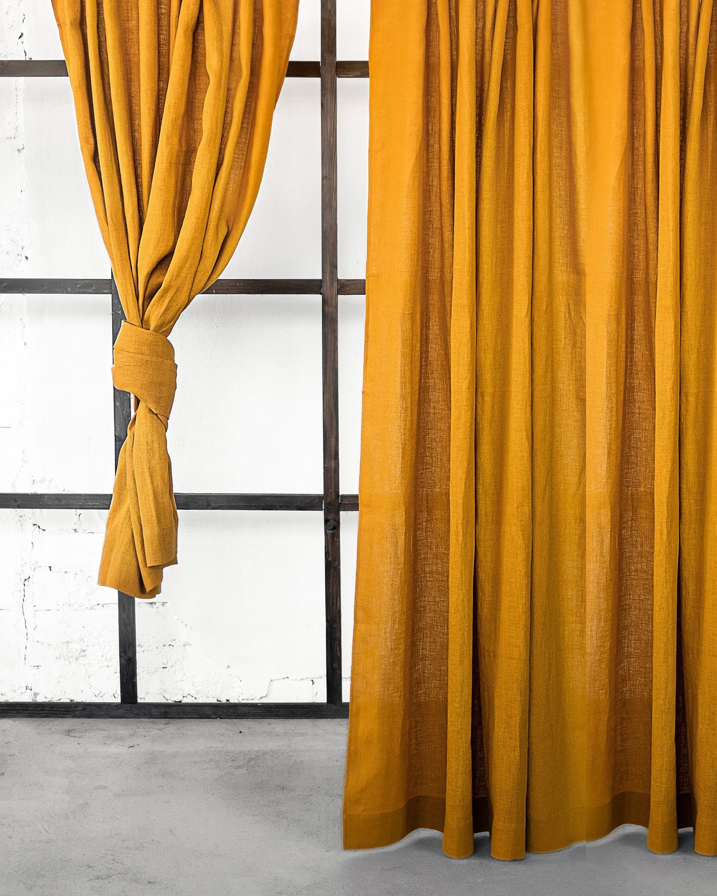 Greyish Mint linen curtain with multifunctional tape