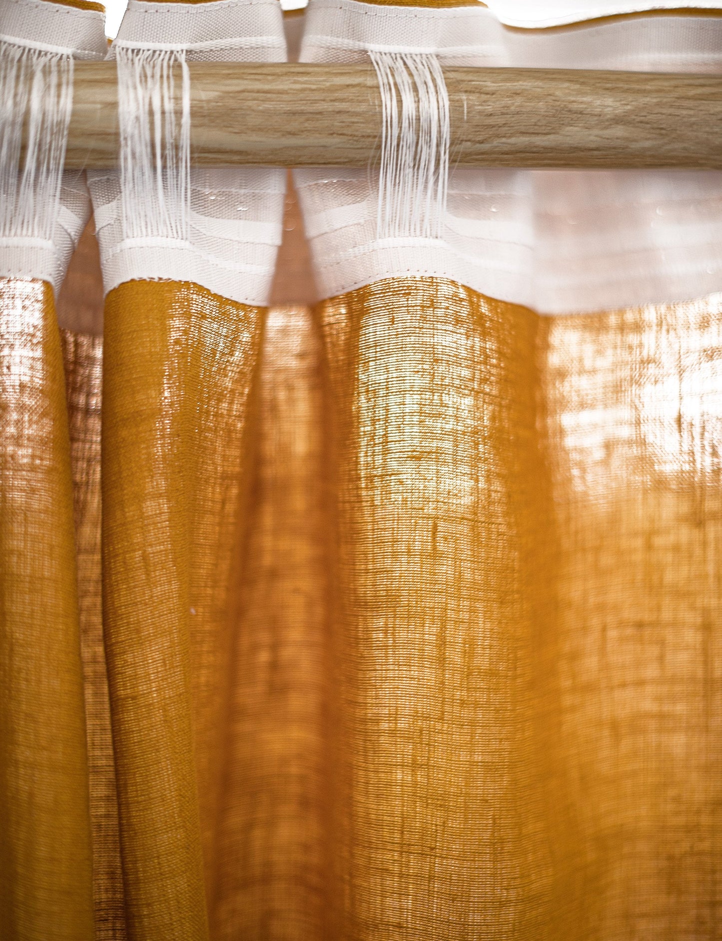 Greyish Mint linen curtain with multifunctional tape