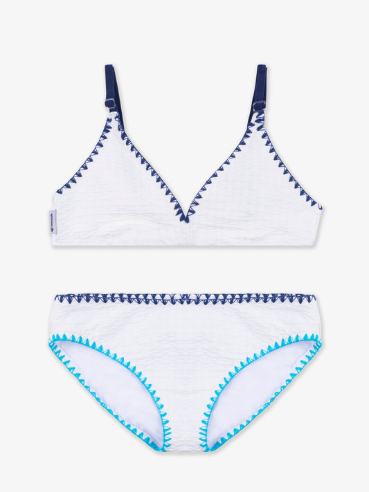 VALERIE- White Trimmed Bikini