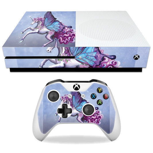 MightySkins MIXBONES-Lilac Unicorn Skin for Microsoft Xbox One S,